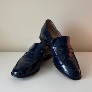 GADEA by LODI Elegant Navy Patent Leather Loafers EU Size 38.5 EUC